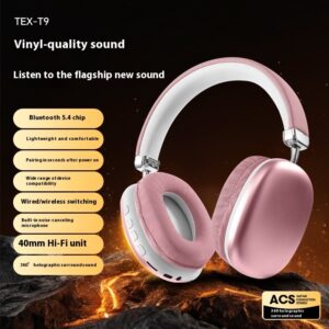 TEX-T9 Bluetooth Headset Wireless Headphone Head-mounted